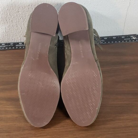 New Without Tags Violet & Red Jenna Army Green Suede Zip Ankle‎ Boots Size 10 - Picture 5 of 9